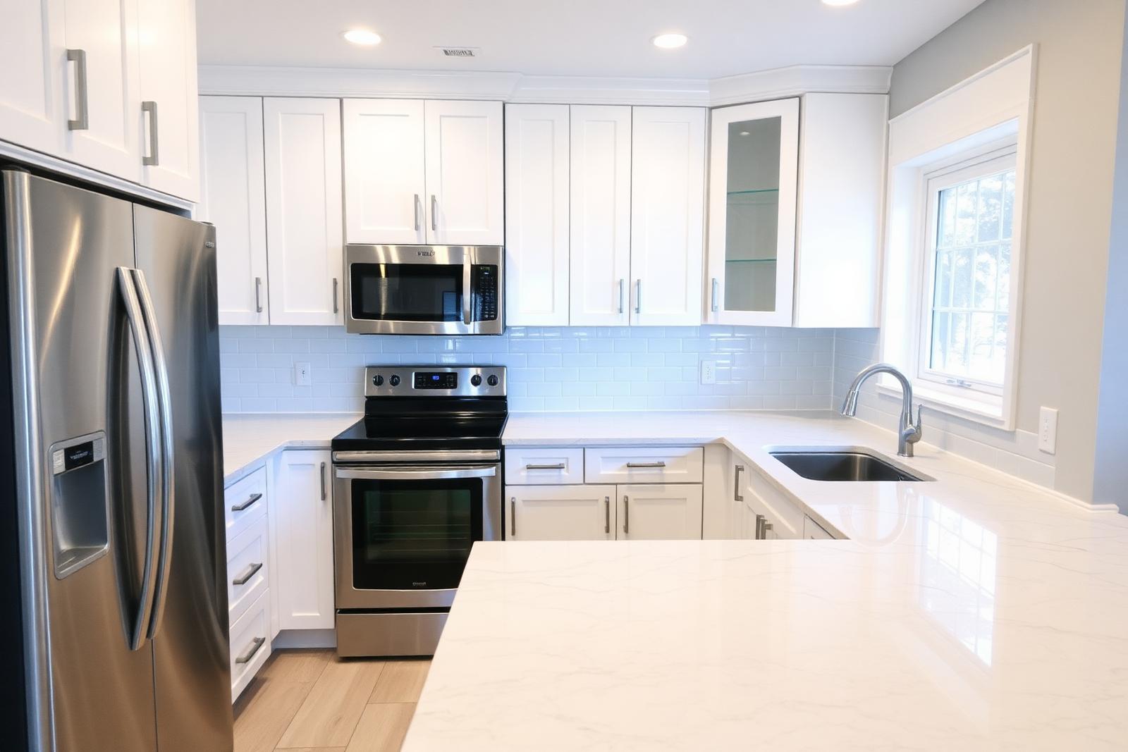 Newly renovated kitchen after post-construction cleaning